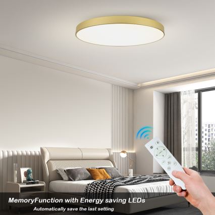 Brilagi - Plafonieră LED reglabilă POOL SMART LED/128W/230V 3000-6000K 100 cm aurie Wi-Fi Tuya + telecomandă