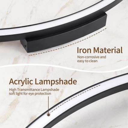 Brilagi - Plafonieră LED dimerizabilă PORTOFINO LED/85W/230V 3000-6000K Ø 120 cm neagră + telecomandă