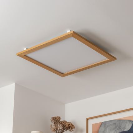 Brilagi - Plafonieră LED dimabilă SLIMFRAME WOOD LED/58W/230V 64x64 cm 3000-6000K maro + telecomandă