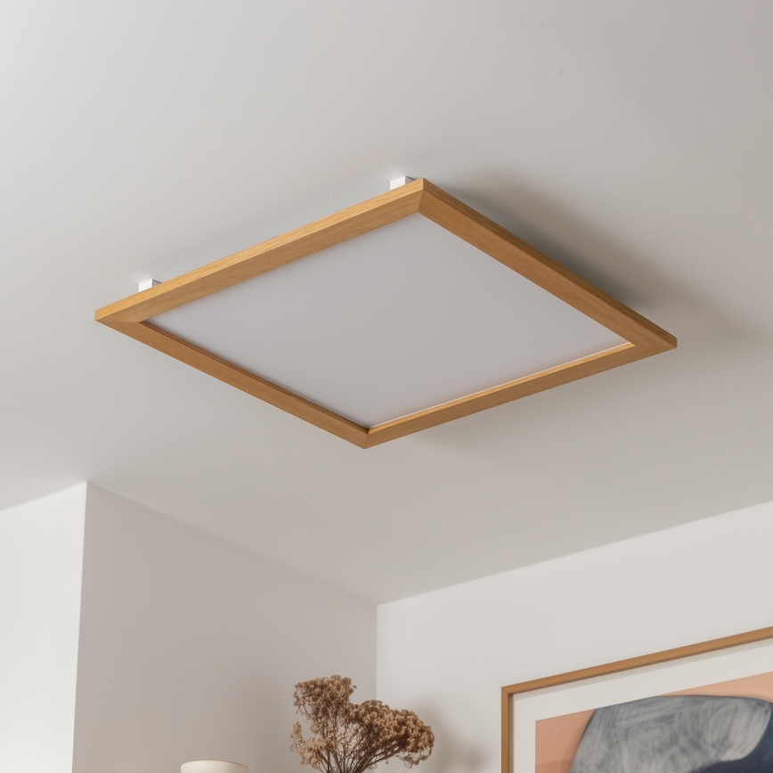 Brilagi - Plafonieră LED dimabilă SLIMFRAME WOOD LED/58W/230V 64x64 cm 3000-6000K maro + telecomandă