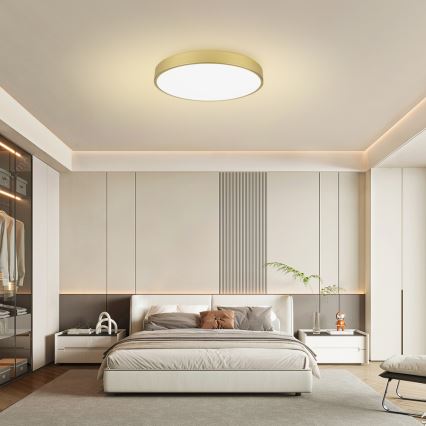 Brilagi - Plafonieră LED dimabilă POOL SMART, 100W, 230V, 3000-6000K, 80 cm, auriu, Wi-Fi Tuya + telecomandă