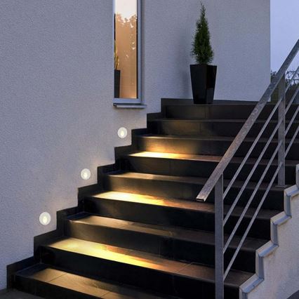 Brilagi - Corp LED încastrat pentru exterior STAIRDOT LED/2W/230V alb IP65 rotund
