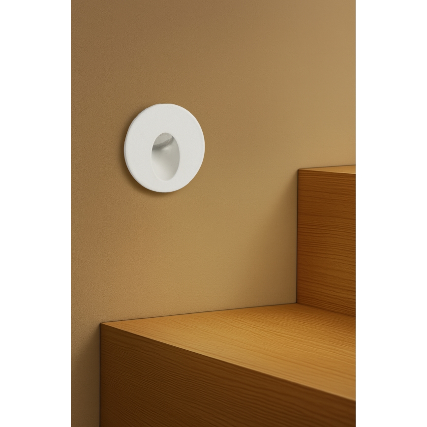 Brilagi - Corp LED încastrat pentru exterior STAIRDOT LED/2W/230V alb IP65 rotund