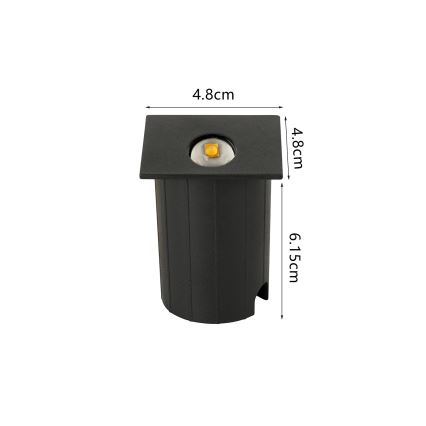 Brilagi - Corp LED încastrat pentru exterior STAIRDOT LED/2W/230V negru IP65 pătrat