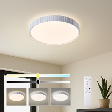 Brilagi CORVO – Lampă de tavan LED dimabilă, 54 W, 230 V, 3000–6000 K, albă, Ø 40 cm, cu telecomandă