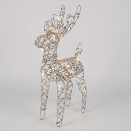 BRILAGI - decorațiune de Crăciun LED LED/3xAA 42 cm ren alb cald/argintiu