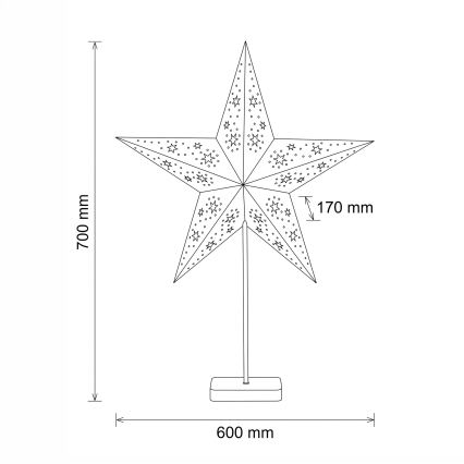 BRILAGI - Decorațiune de Crăciun LED/3xAA 70x60 cm stea