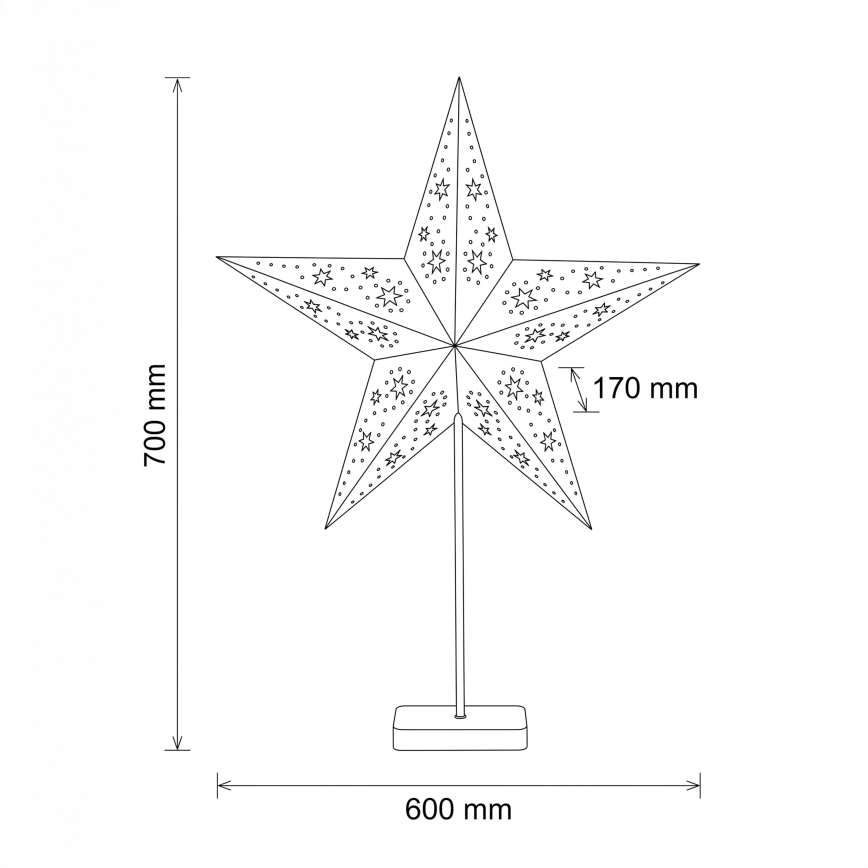 BRILAGI - Decorațiune de Crăciun LED/3xAA 70x60 cm stea