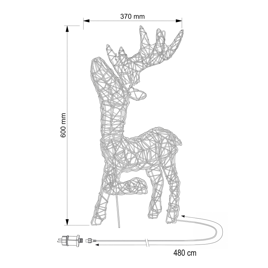 BRILAGI - Decorațiune de Crăciun LED pentru exterior LED/3,3W/230V IP44 60x37 cm ren