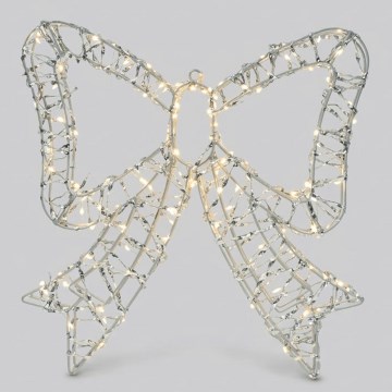 BRILAGI - Decorațiune de Crăciun LED pentru exterior LED/3,6W/8 funcții 41 cm IP44 alb cald fundă/argintiu