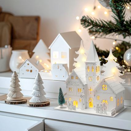 Brilagi - Decorațiune LED de Crăciun, bisericuță, LED/2xAA