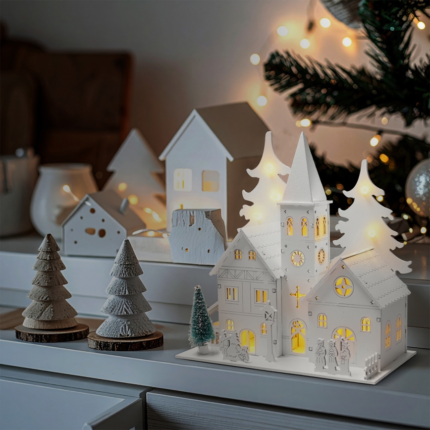 Brilagi - Decorațiune LED de Crăciun, bisericuță, LED/2xAA