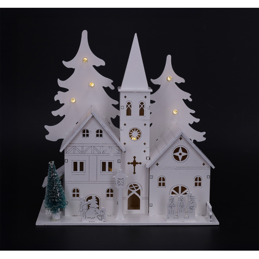 Brilagi - Decorațiune LED de Crăciun, bisericuță, LED/2xAA