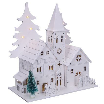 Brilagi - Decorațiune LED de Crăciun, bisericuță, LED/2xAA