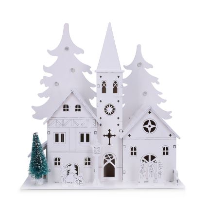 Brilagi - Decorațiune LED de Crăciun, bisericuță, LED/2xAA