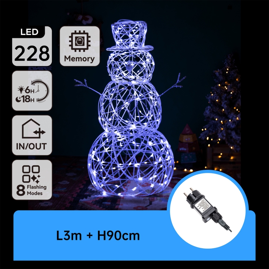 Brilagi - Decorațiune de Crăciun LED pentru exterior LED/3,6W/31/230V 6500K 90 cm IP44 om de zăpadă