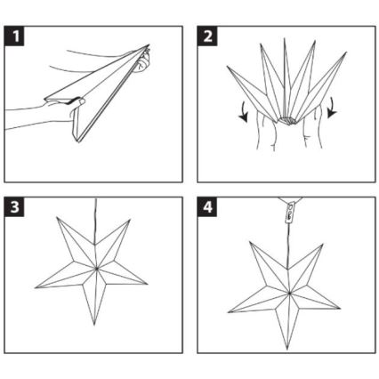 Brilagi - Decorațiune LED de Crăciun, stea 70 cm, 2x AA