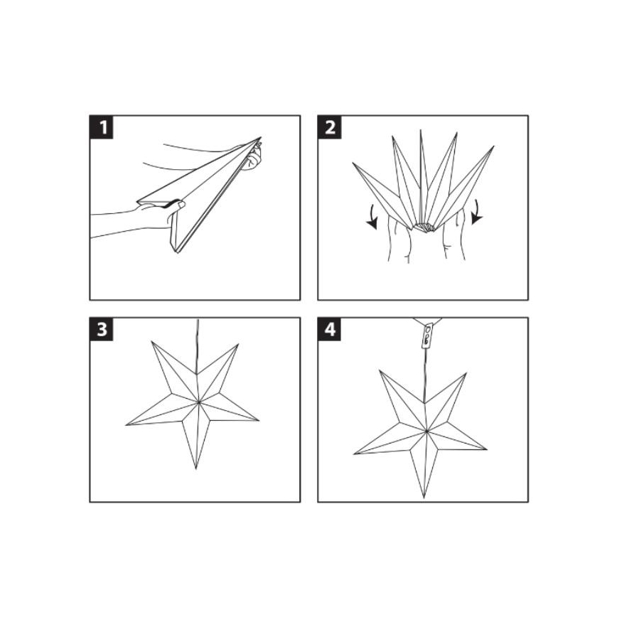 Brilagi - Decorațiune LED de Crăciun, stea 70 cm, 2x AA