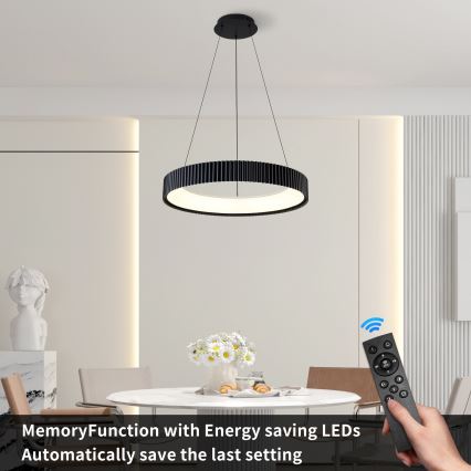 Brilagi - Lustră LED dimabilă pe cablu FALCON MODERN LED/54W/230V 3000-6500K Ø 60 cm neagră + telecomandă