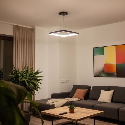 Brilagi - Lustră LED dimabilă suspendată pe cablu FALCON SLIM LED/50W/230V 3000-6500K 50x50 cm neagră + telecomandă