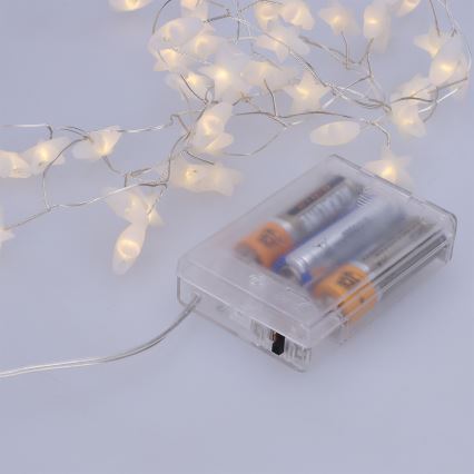 Brilagi - Ghirlandă de Crăciun cu LED, 40 LED/3x AA, 1,8 m, alb cald, cu steluțe