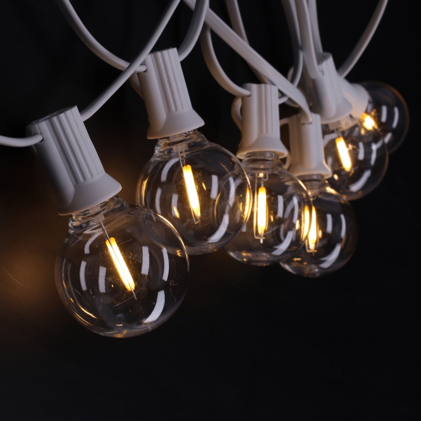 Brilagi - Ghirlandă LED decorativă pentru exterior GIRLANDA 10xE12/0,6W/230V 8m alb IP44 alb cald