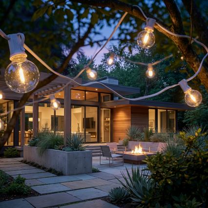 Brilagi - Ghirlandă LED decorativă pentru exterior GIRLANDA 10xE12/0,6W/230V 8m alb IP44 alb cald