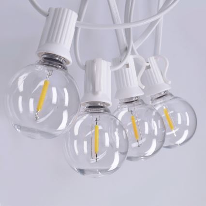 Brilagi - Ghirlandă LED decorativă pentru exterior GIRLANDA 10xE12/0,6W/230V 8m alb IP44 alb cald