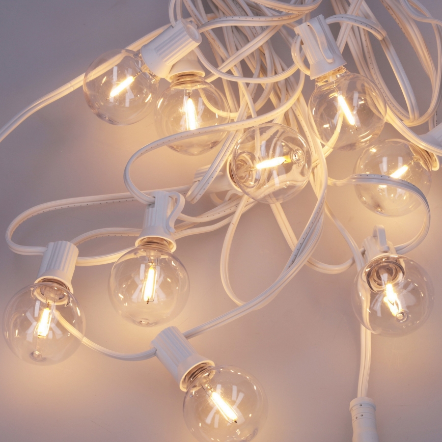 Brilagi - Ghirlandă LED decorativă pentru exterior GIRLANDA 10xE12/0,6W/230V 8m alb IP44 alb cald