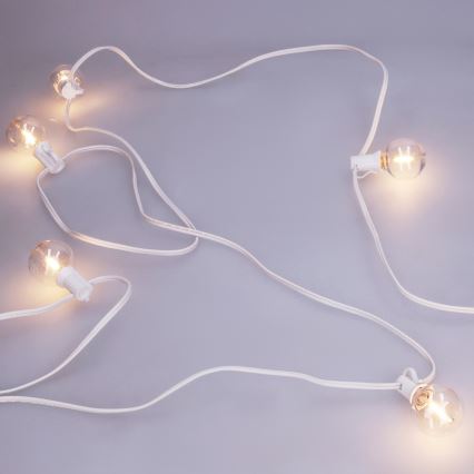 Brilagi - Ghirlandă LED decorativă pentru exterior GIRLANDA 10xE12/0,6W/230V 8m alb IP44 alb cald