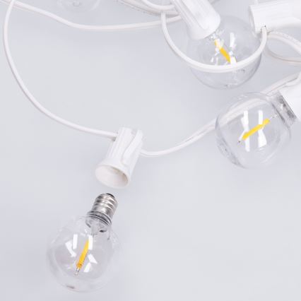 Brilagi - Ghirlandă LED decorativă pentru exterior GIRLANDA 10xE12/0,6W/230V 8m alb IP44 alb cald
