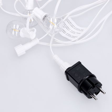 Brilagi - Ghirlandă LED decorativă pentru exterior GIRLANDA 10xE12/0,6W/230V 8m alb IP44 alb cald