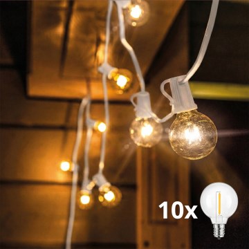 Brilagi - Ghirlandă decorativă LED pentru exterior GIRLANDA 10xE12/0,6W/24V 8m alb IP44 alb cald