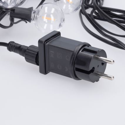 Brilagi - Ghirlandă LED decorativă de exterior GIRLANDA 10xE12/0,6W/230V 8m neagră IP44 alb cald