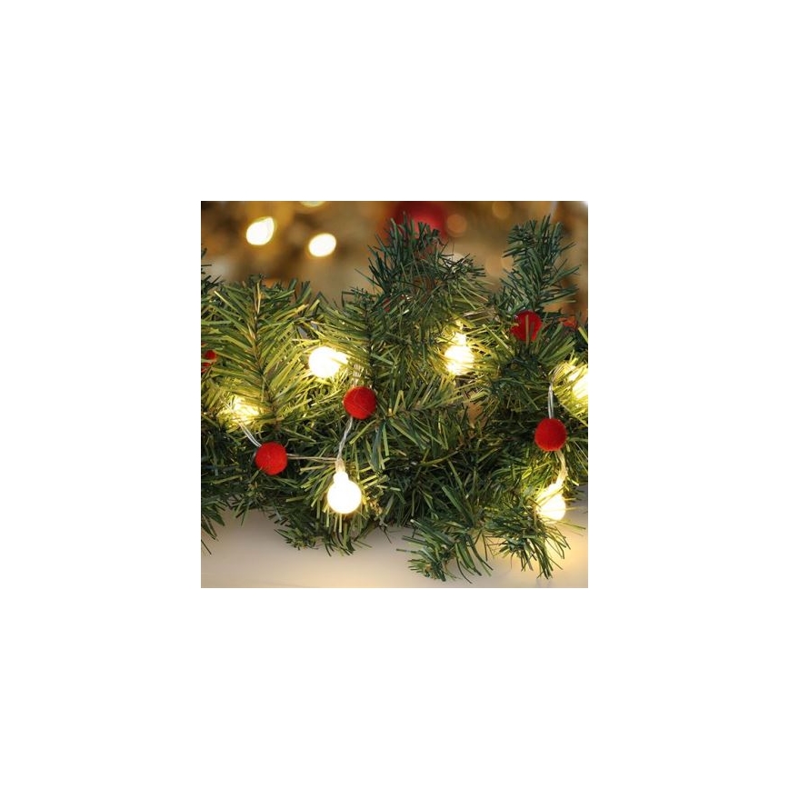 Brilagi - Ghirlandă LED, 20 LED, 2x AA, 1,8 m, alb cald