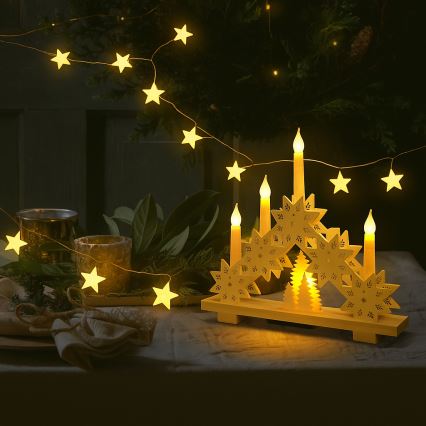Brilagi - Ghirlandă LED 40xLED/3xAA 1,8m, alb cald, cu stele