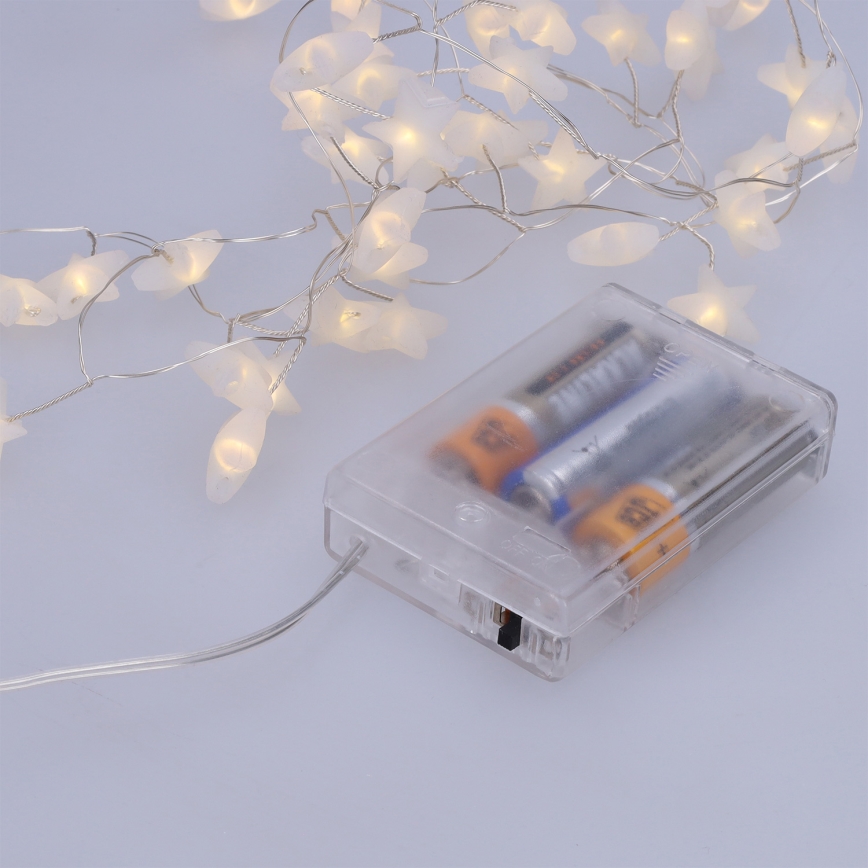 Brilagi - Ghirlandă LED 40xLED/3xAA 1,8m, alb cald, cu stele