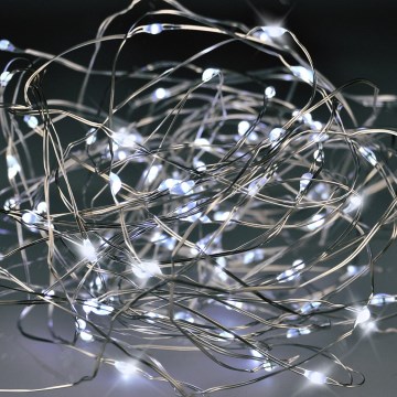 BRILAGI - Ghirlandă LED de Crăciun, 100 LED, alimentare 3x AA, 10 m, lumină alb rece