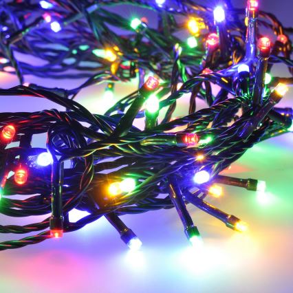Brilagi - Ghirlandă LED de exterior, 100 LED, 8 moduri, 13 m, IP44, multicoloră