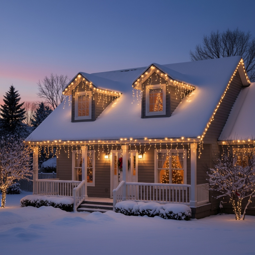 Brilagi - Ghirlandă LED pentru exterior, 200 LED, 8 funcții, 13 m, IP44, alb cald, țurțuri