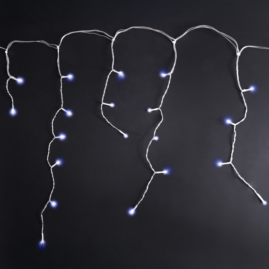 Brilagi - Ghirlandă LED pentru exterior, 200 LED, 8 funcții, 13 m, IP44, alb rece, model țurțuri