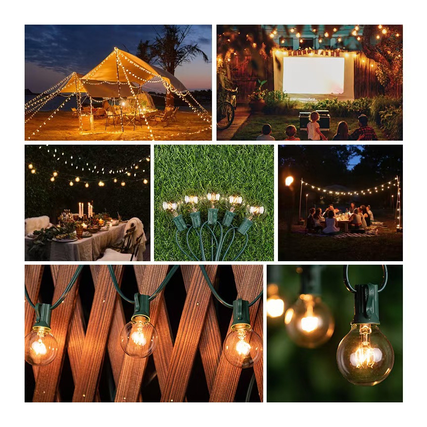 Brilagi - Ghirlandă LED decorativă de exterior 25x E12/0,8W/230V, 20 m, verde, IP44, alb cald