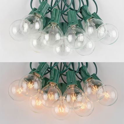 Brilagi - Ghirlandă LED decorativă de exterior 25x E12/0,8W/230V, 20 m, verde, IP44, alb cald