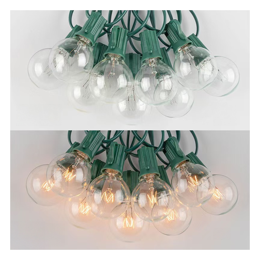 Brilagi - Ghirlandă LED decorativă de exterior 25x E12/0,8W/230V, 20 m, verde, IP44, alb cald