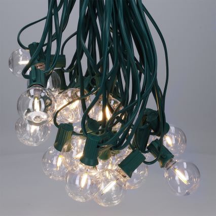 Brilagi - Ghirlandă LED decorativă de exterior 25x E12/0,8W/230V, 20 m, verde, IP44, alb cald