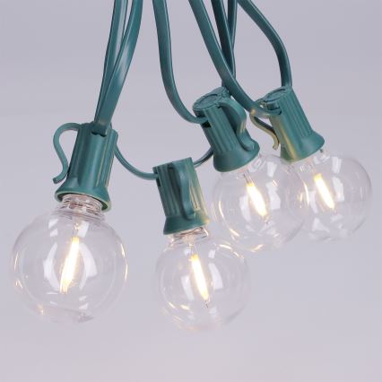 Brilagi - Ghirlandă LED decorativă de exterior 25x E12/0,8W/230V, 20 m, verde, IP44, alb cald