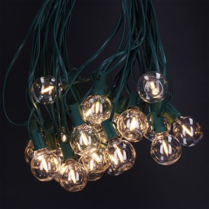 Brilagi - Ghirlandă LED decorativă de exterior 25x E12/0,8W/230V, 20 m, verde, IP44, alb cald