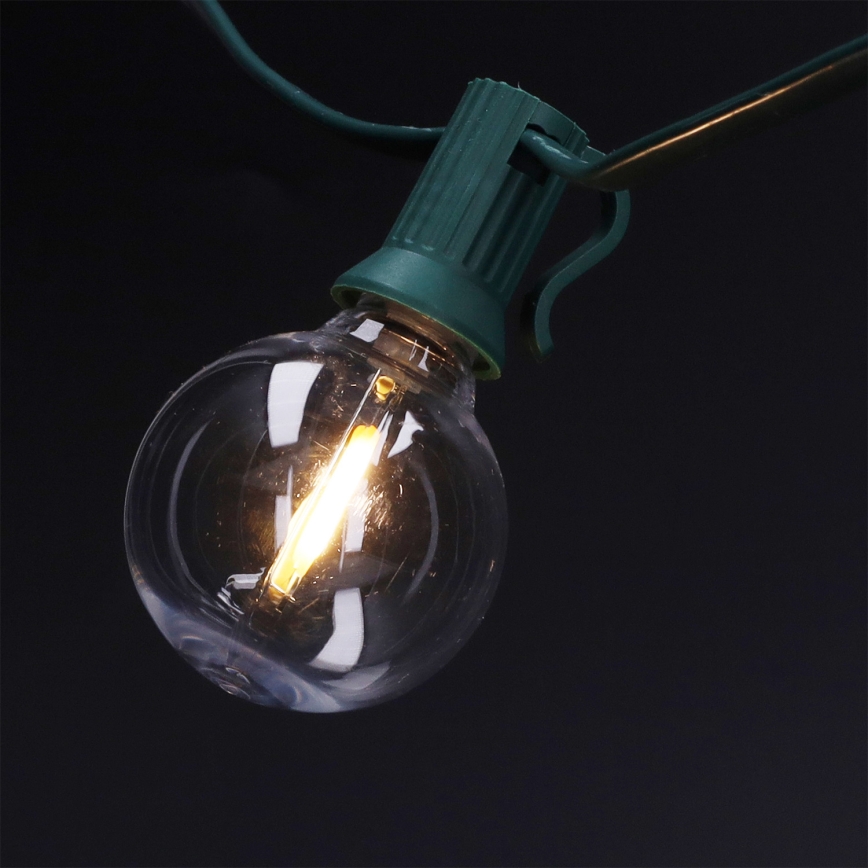 Brilagi - Ghirlandă LED decorativă de exterior 25x E12/0,8W/230V, 20 m, verde, IP44, alb cald