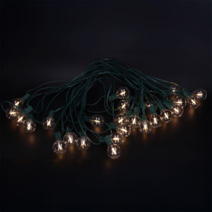 Brilagi - Ghirlandă LED decorativă de exterior 25x E12/0,8W/230V, 20 m, verde, IP44, alb cald