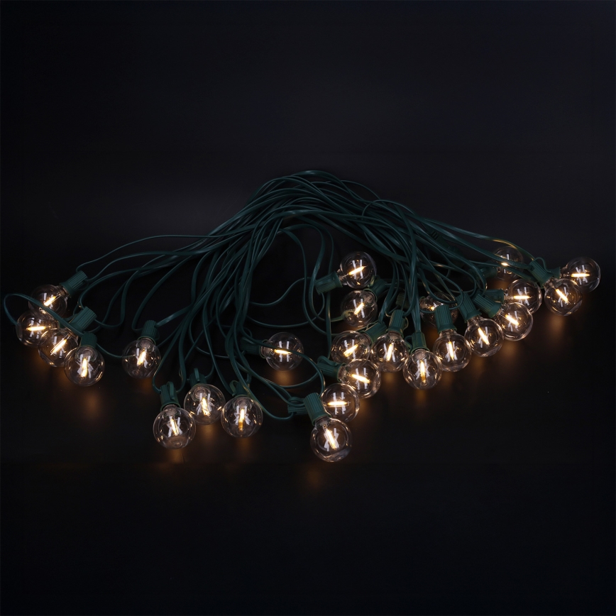 Brilagi - Ghirlandă LED decorativă de exterior 25x E12/0,8W/230V, 20 m, verde, IP44, alb cald